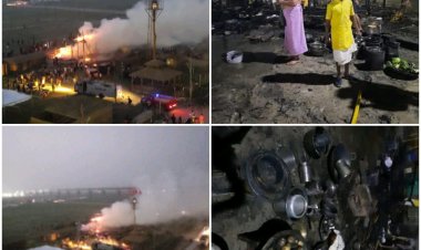 संगम क्षेत्र के मेला क्षेत्र मे लगी आग