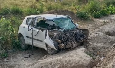 कौशाम्बी में रफ़्तार का कहर, खड़ी कंटेनर में कार ने मारी जोरदार टक्कर