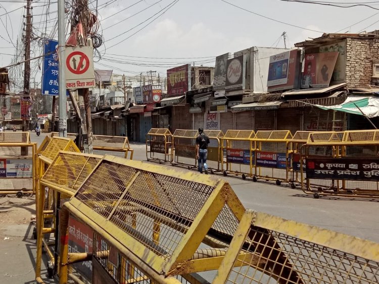 प्रयागराज में लॉकडाउन के दौरान सड़कों पर 'सन्नाटा'