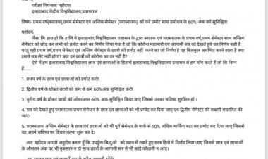 एनएसयूआई इकाई के उपाध्यक्ष अभिषेक द्विवेदी ने पाँच सूत्रीय मागो को लेकर लिखा परीक्षा नियन्त्रक एवं कुलपति को पत्र