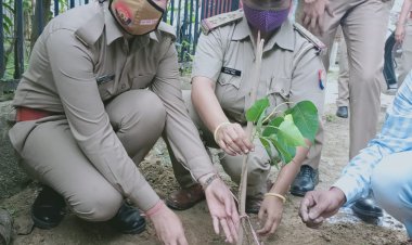 प्रयागराज- विश्व पर्यावरण दिवस पर थाना परिसर में वृक्षारोपण