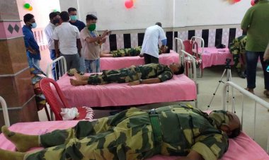 बीएसएफ के 14 बहादुर जवानों ने किया रक्तदान