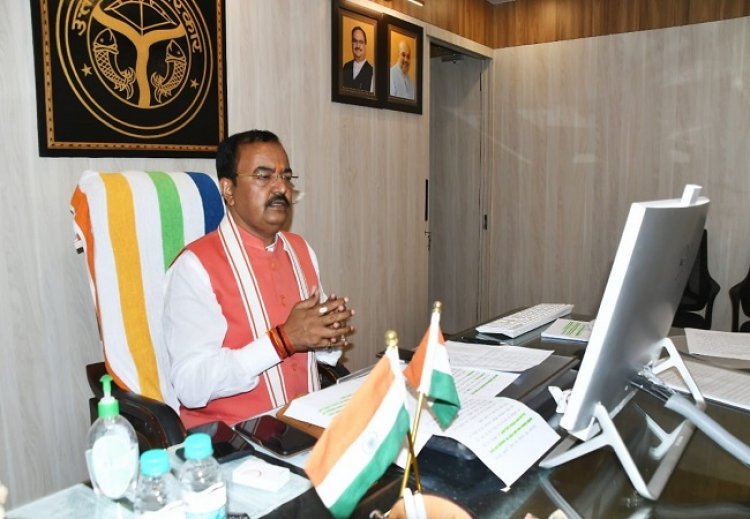 प्रयागराज से उप मुख्यमंत्री केशव ने रमाशंकर उपाध्याय की मूर्ति का वर्चुअल अनावरण किया