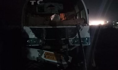 चौबेपुर में तेज रफ्तार यात्रियों से भरी निजी बस खाई में पलटी, बीस यात्री घायल