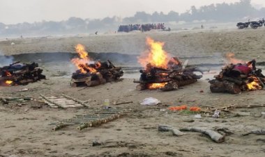 प्रयागजराज : फाफामऊ घाट पर कड़ी सुरक्षा में चार शवों का हुआ अन्तिम संस्कार