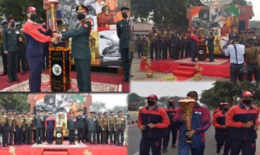 मथुरा : स्वर्णिम 50 वर्ष विजय मशाल का स्ट्राईक वन ने स्वागत किया