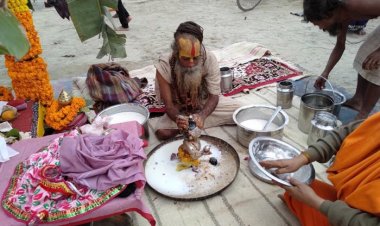 माघ मेला : महामंडलेश्वर श्रीराम संतोष दास पहुंचे तपस्वी नगर, भव्य स्वागत