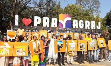 अपूर्वा अपने कैम्पेन टीम 'मेरा यूपी मेरा गौरव' के साथ पहुंची प्रयागराज