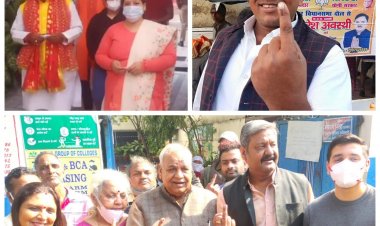 कानपुर : सांसद सत्यदेव पचौरी समेत विधायक सुरेन्द्र मैथानी और नवाब सिंह ने किया मतदान