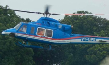 वाराणसी में मुख्यमंत्री योगी के हेलीकॉप्टर से टकराया पक्षी