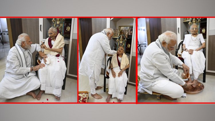 100 साल की हुई मां हीराबेन, प्रधानमंत्री मोदी पहुंचे मां से मिलने