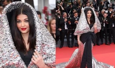 सिल्वर हुडी में कान्स रेड कार्पेट पर ऐश्वर्या की एंट्री, तस्वीरें वायरल