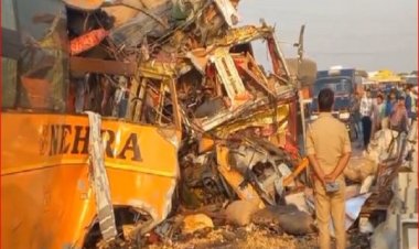 कन्नौज में ट्रक-बस में टक्कर, चार मरे 34 घायल