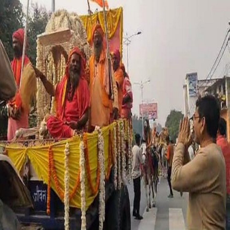 महाकुंभ क्षेत्र में प्राचीन परंपराओं के साथ धूमधाम से श्री शंभू पंच अग्नि अखाड़ा का हुआ छावनी प्रवेश