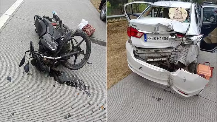एक्सप्रेस-वे पर कार में पीछे से टकराई बाइक, युवक की मौत