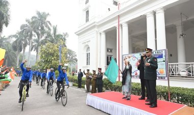 राज्यपाल ने ‘संग्राम 1857‘ साइकिल अभियान दल रैली को झंडी दिखाकर किया रवाना