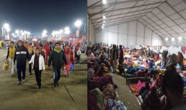 महाकुम्भ : मेले में बढ़ी भीड़, जन आश्रय स्थल खचाखच भरे, सड़कों पर हर ओर श्रद्धालुओं के जत्थे