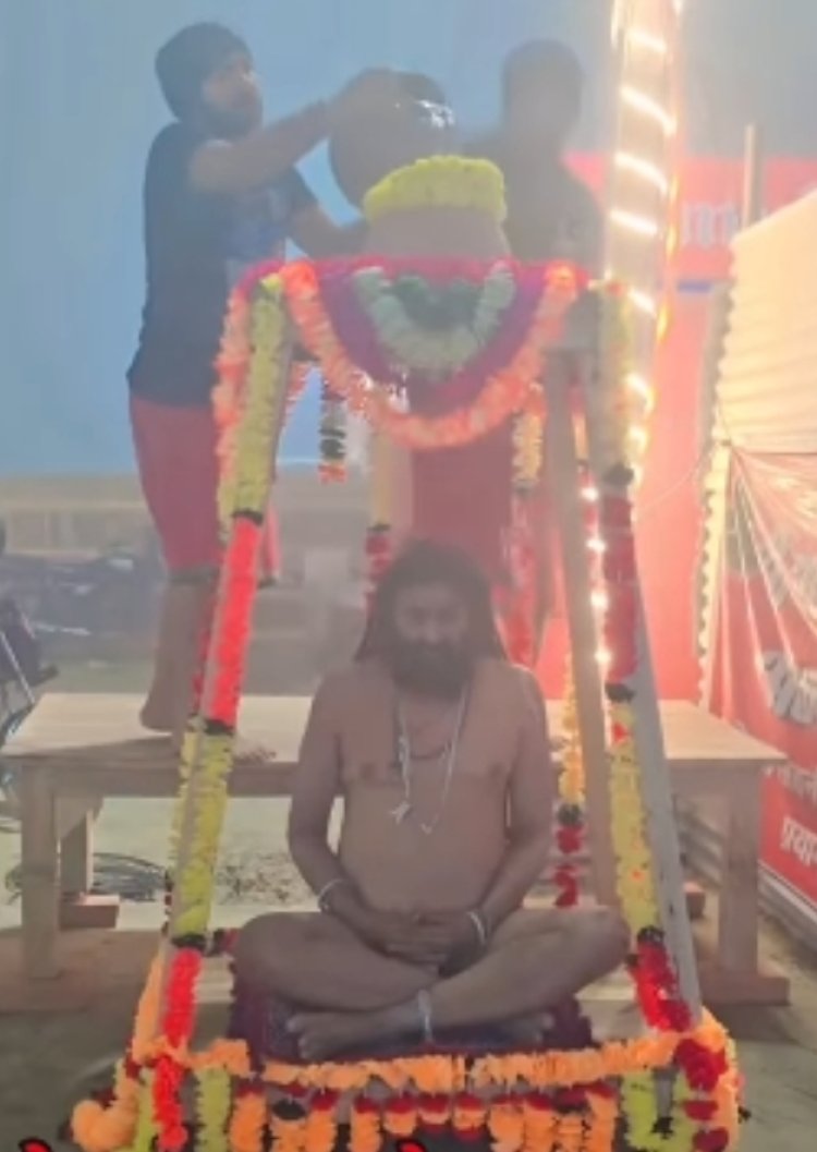 बाबा का अजब हठयोग, कड़ाके की ठंड में कर रहे हैं 41 दिन की जलधारा तपस्या