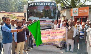 अंतर्राज्यीय कृषक भ्रमण के लिए 52 कृषकों को हरी झंडी दिखा कर एडीएम ने किया रवाना