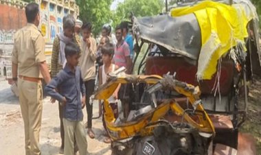 बहराइच में ओवरटेक के दौरान हुई दुर्घटना, दो बच्चे व दो महिलाओं सहित पांच की माैत