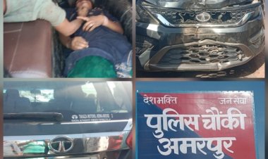 कार व बाइक की भिड़ंत में युवक की मौत, तीन घायल