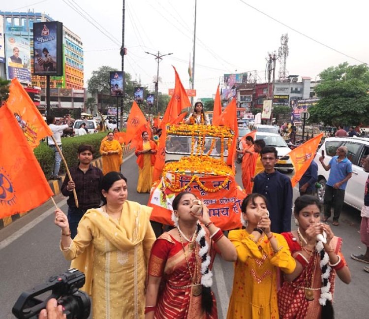 हिन्दू नववर्ष पर मातृ शक्तियों ने धूमधाम से निकाली शोभायात्रा