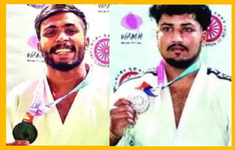 राष्ट्रीय जूडो प्रतियोगिता में पदक जीतकर लौटे यश यादव और स्पर्श सिंह का स्वागत