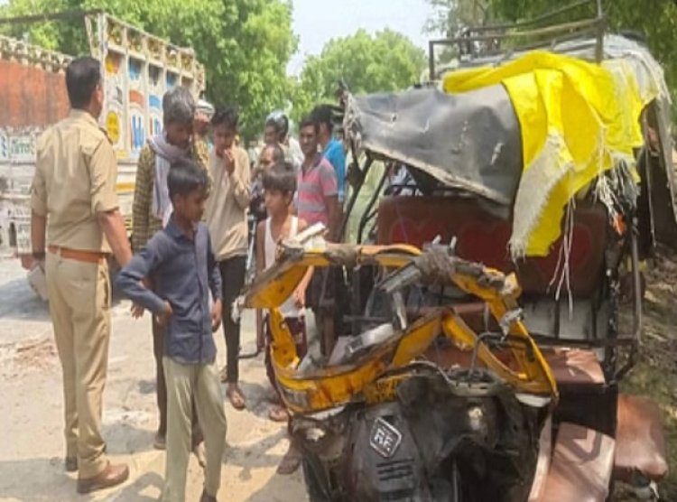 बहराइच में ओवरटेक के दौरान हुई दुर्घटना, दो बच्चे व दो महिलाओं सहित पांच की माैत