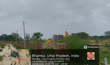 तीस बीघा जमीन में हुई अवैध प्लाटिंग पर चला पीडीए का बुल्डोजर