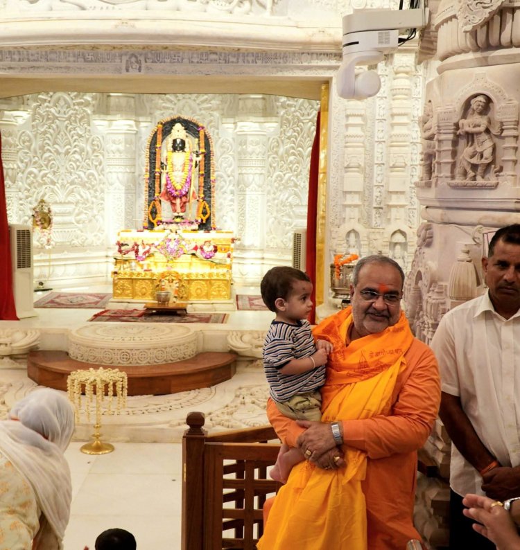 भाजपा प्रदेश अध्यक्ष भूपेंद्र चौधरी ने श्री राम जन्मभूमि में किया दर्शन पूजन