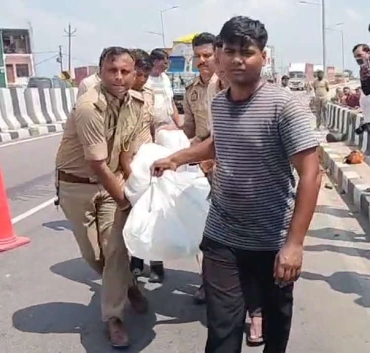 विपरीत दिशा में दौड़ रहे कंटेनर ने बाइक सवार मां-बेटे को मारी टक्कर, दोनों की मौत