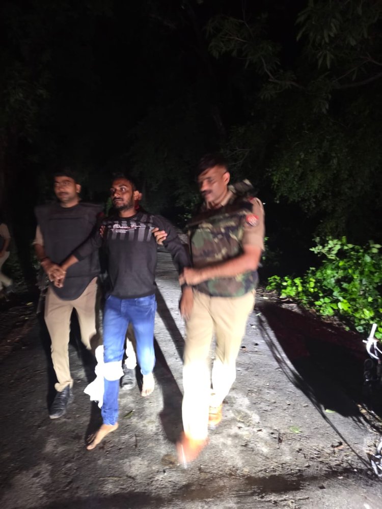 बलिया पुलिस ने मुठभेड़ में पच्चीस हजार के इनामी बदमाश को किया गिरफ्तार