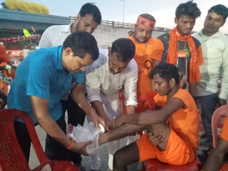 वाराणसी प्रयागराज राजमार्ग कांवड़ियों से गुलजार, हर —हर महादेव, बोल बम की गूंज