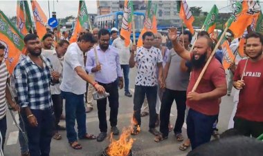 शुभेंदु के काफिले पर हमले के विरोध में भाजपा का प्रदर्शन