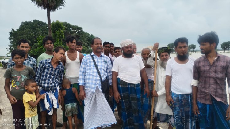 जल भराव से पांच सौ एकड़ में लगी धान की फसल बर्बाद, किसानों में आक्रोश