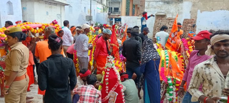 हरितालिका तीज पर उमड़ा लोधेश्वर महादेवा में जनसैलाब