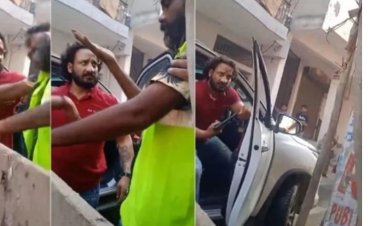 फॉर्च्यूनर कार से टकराई कूड़ा गाड़ी, नेता ने तान दी सफाई कर्मी पर पिस्टल