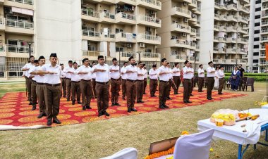 राष्ट्रीय स्वयंसेवक संघ के शताब्दी वर्ष के अवसर पर नोएडा में 35 स्थानों पर आयोजित हुआ पथ संचलन