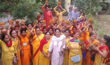 श्री विष्णु महायज्ञ एवं तुलसी शालिग्राम विवाह महोत्सव की निकली कलश पूजन यात्रा