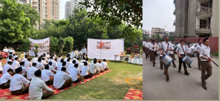 शताब्दी वर्ष के उपलक्ष्य में 72 स्थानों पर आरएसएस ने किया पद संचलन कार्यक्रम