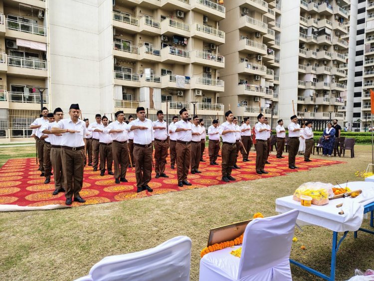 राष्ट्रीय स्वयंसेवक संघ के शताब्दी वर्ष के अवसर पर नोएडा में 35 स्थानों पर आयोजित हुआ पथ संचलन