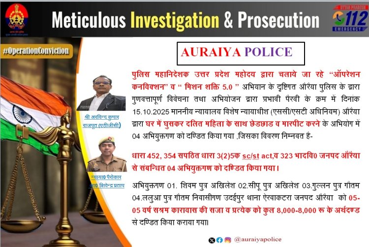 दलित महिला से छेड़छाड़ के चार दोषियों को 5-5 वर्ष की सजा