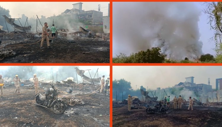 पटाखा मण्डी में लगी आग, 70 दुकानें जलकर राख