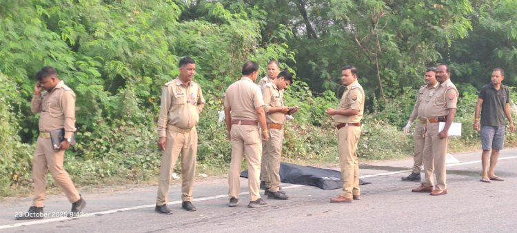 हाईवे पर भीषण सड़क हादसा, ससुर की मौके पर ही मौत, दामाद गंभीर रूप से घायल