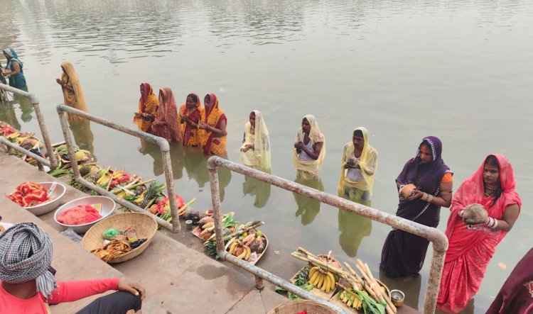 जींद में श्रद्धालुओं ने की छठ मैया की पूजा, श्रद्धा से मनाया गया छठ पर्व