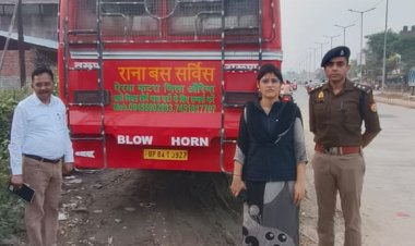 यातायात माह : बिधूना में चला विशेष अभियान, नौ बसें निरुद्ध, सात का चालान