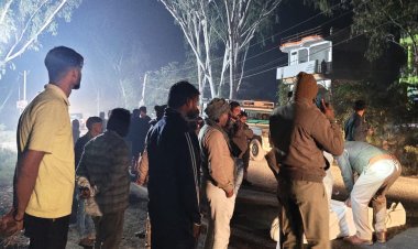 तेज रफ्तार हाइवा की टक्कर से बाइक सवार की मौत, पुलिस ने चालक को पकड़ा