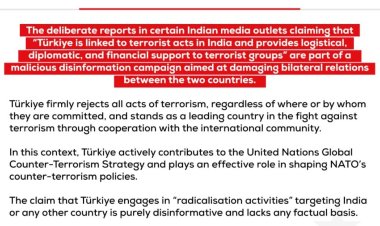 तुर्किये ने लालकिला विस्फाेट कांड में उसका हाथ हाेने की खबराें का खंडन किया