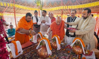 श्री राम जन्मभूमि : ध्वज पूजन के साथ चौथे दिन स्नपन व अधिवास संपन्न