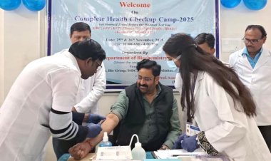 ईश्वर शरण महाविद्यालय के हेल्थ चेकअप शिविर में लोग हुए लाभान्वित